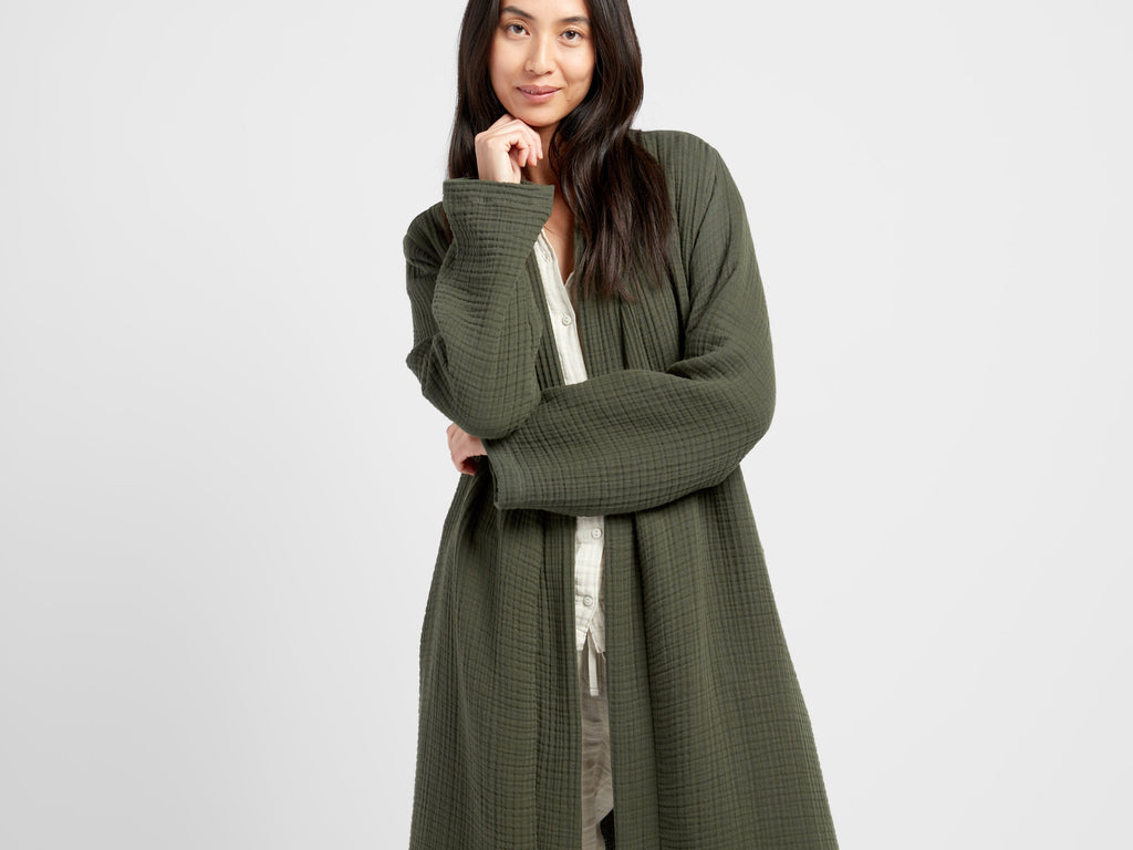 Cloud Cotton Robe Evergreen