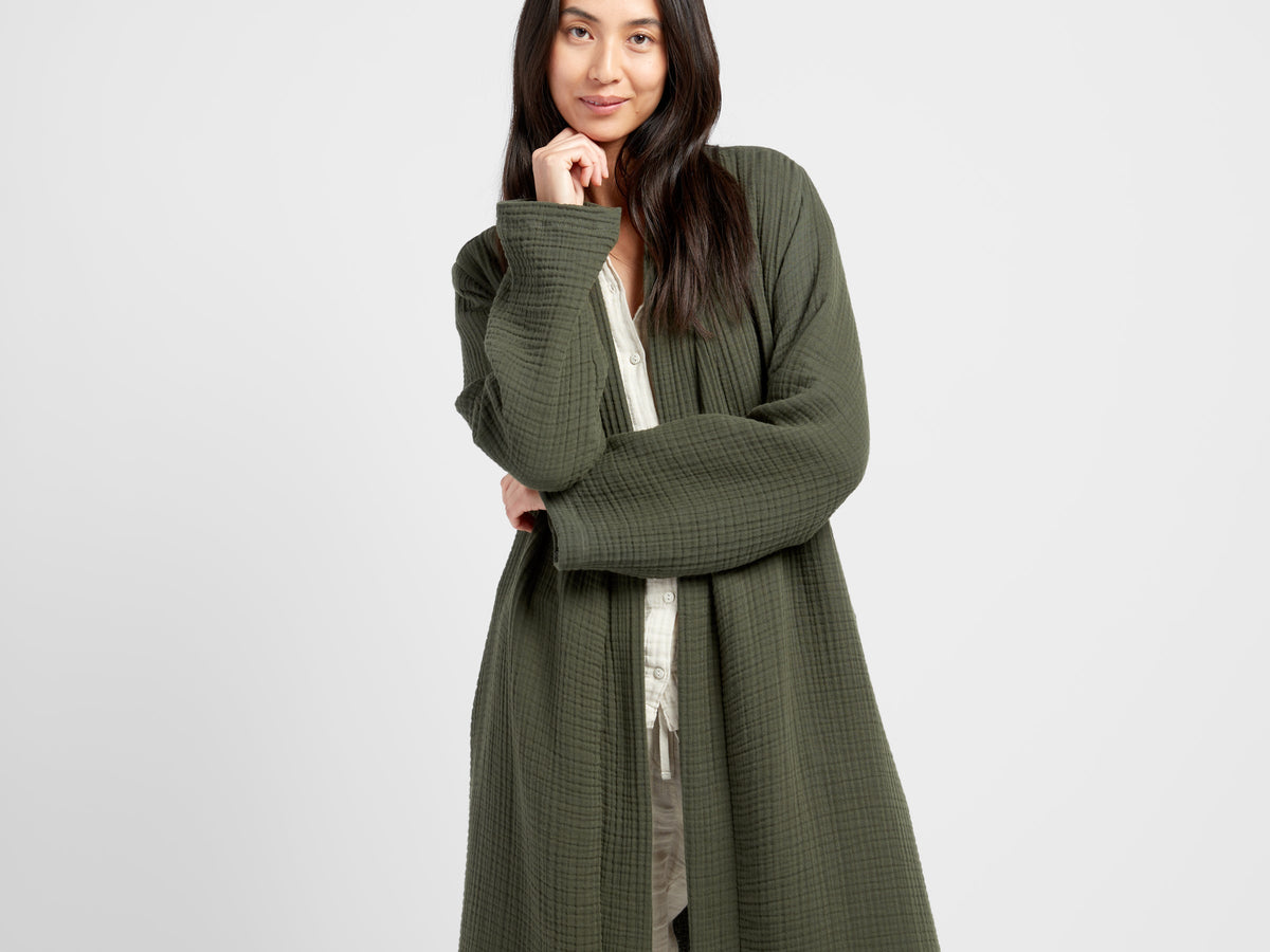 Cloud Cotton Robe Evergreen