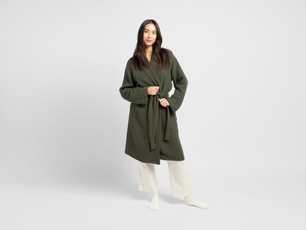 Cloud Cotton Robe Evergreen
