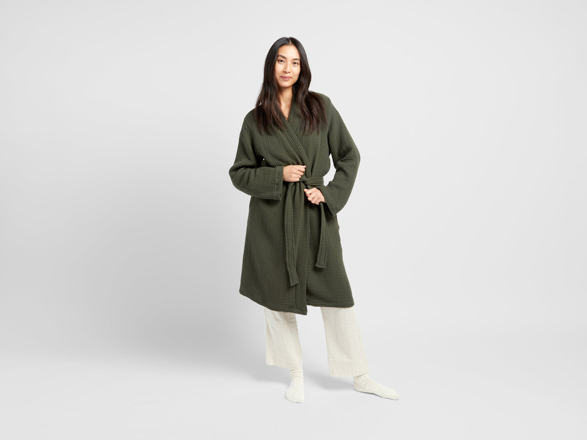 Cloud Cotton Robe Evergreen
