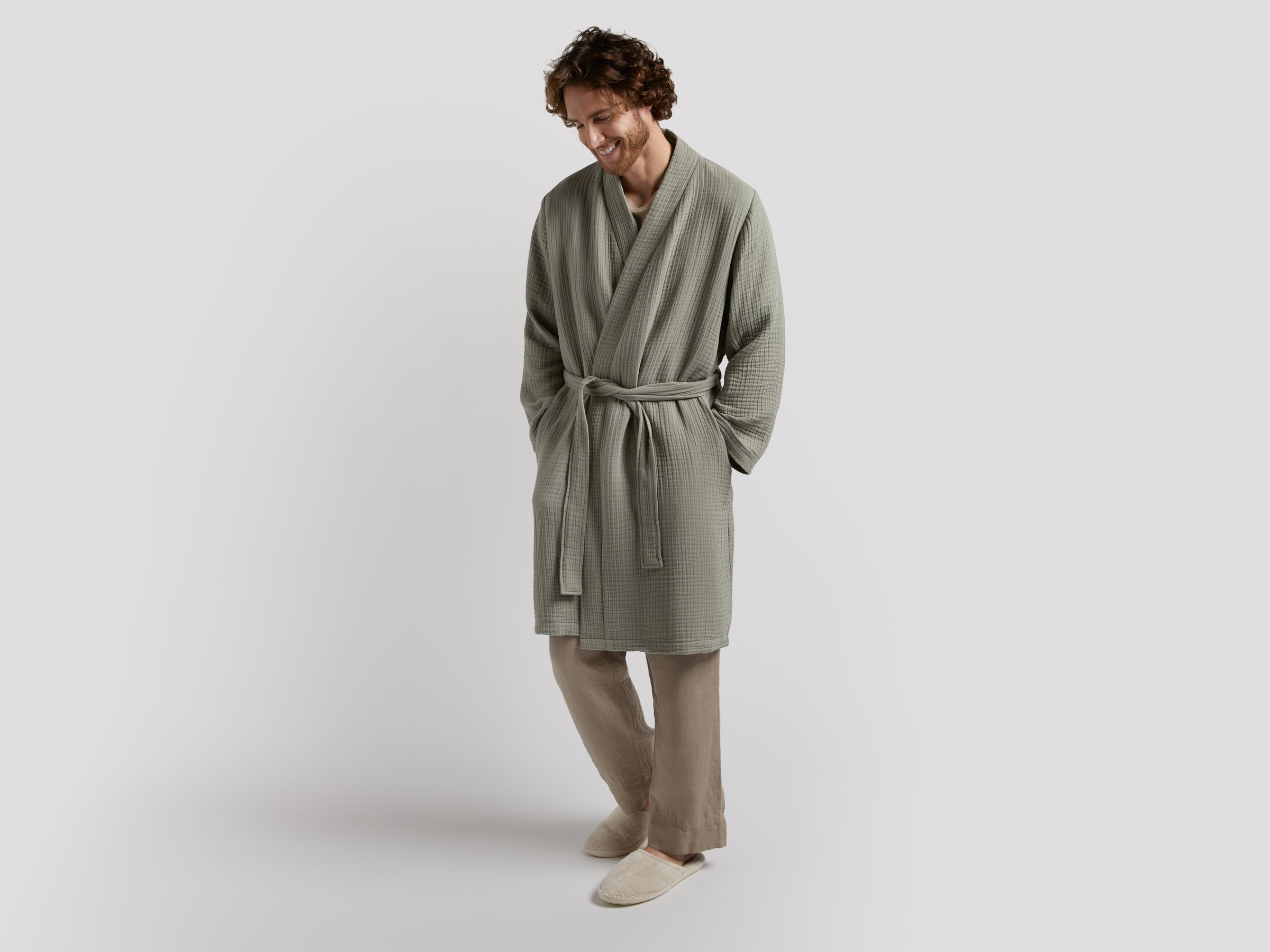 Cloud Cotton Robe Moss