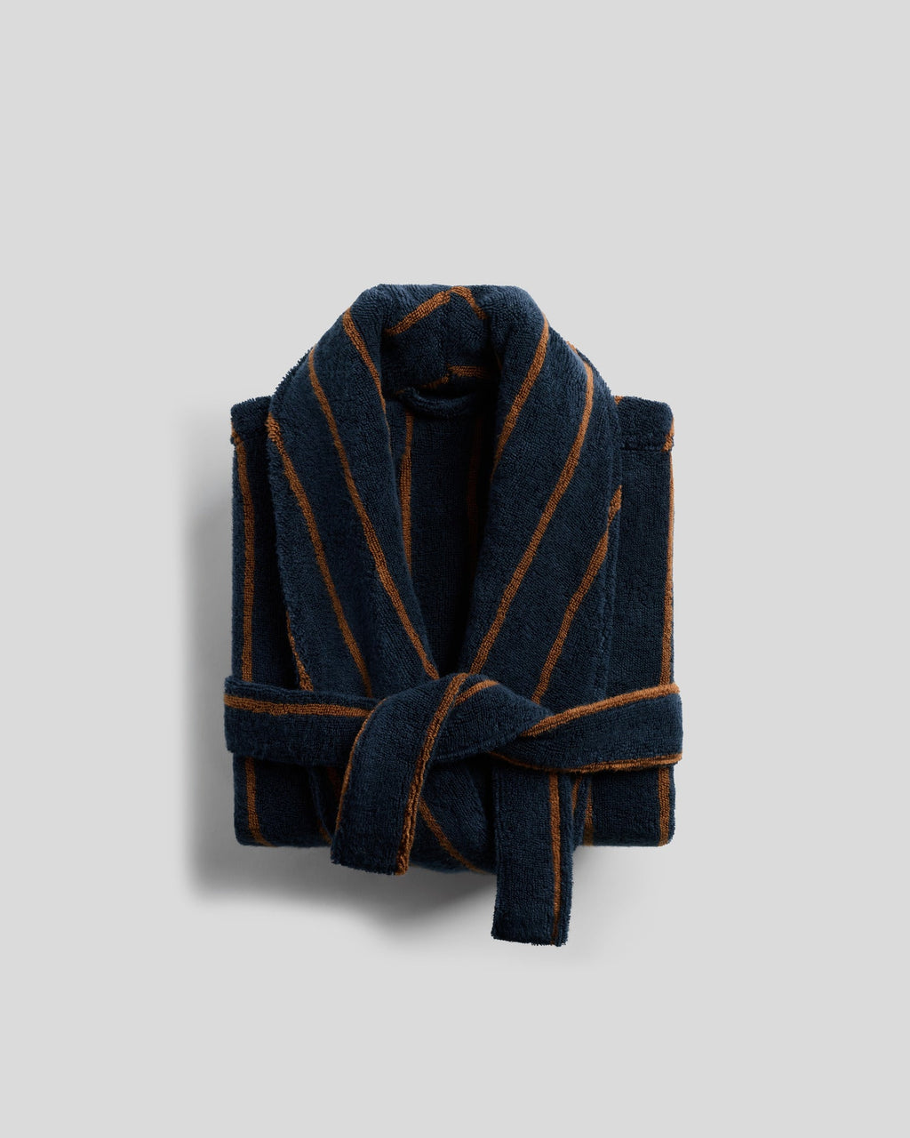 Turkish Cotton Stripe Robe Ink with Tobacco