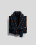 Turkish Cotton Stripe Robe Ink with Tobacco