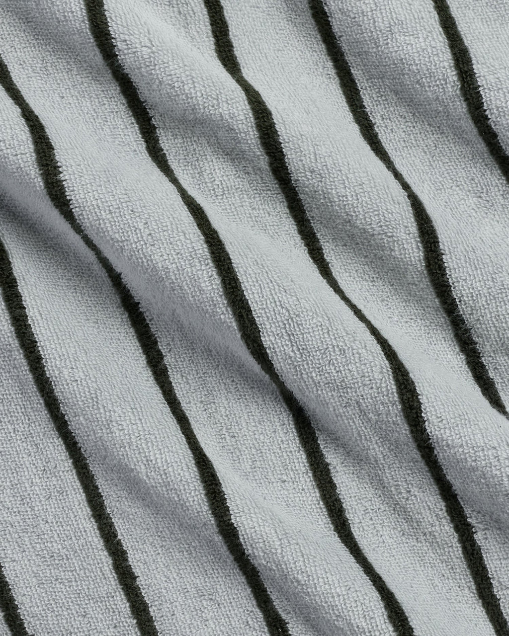 Turkish Cotton Stripe Robe Sky with Evergreen