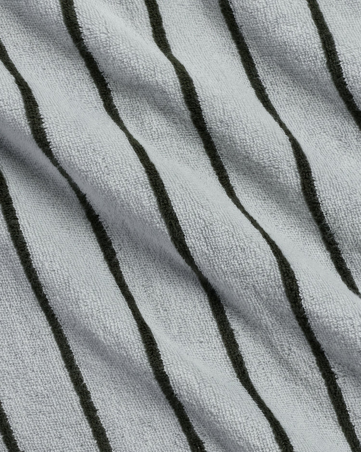 Turkish Cotton Stripe Robe Sky with Evergreen